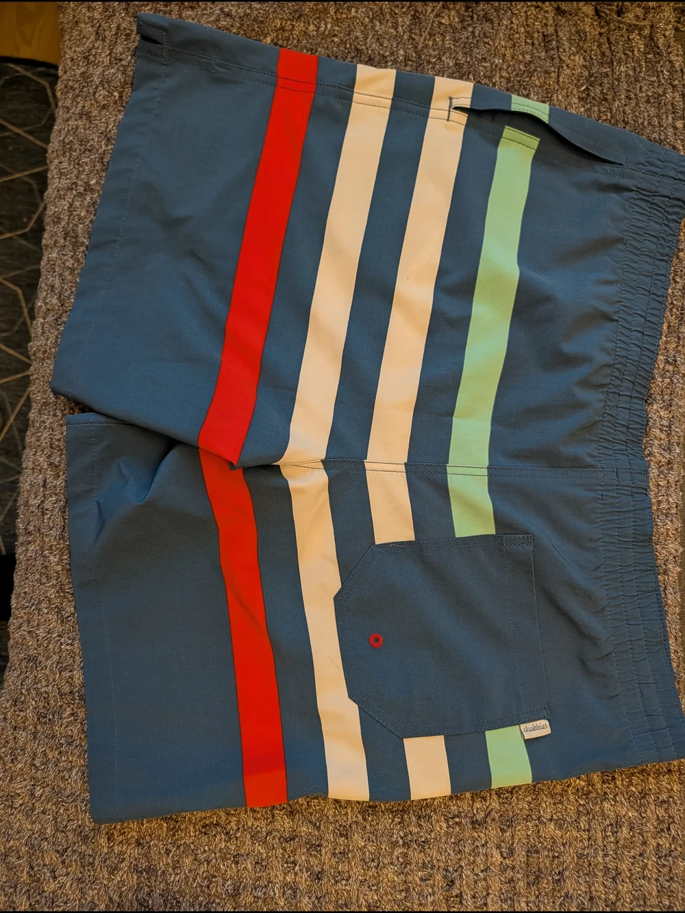 Chubbies Large Swim Trunks - Blue with White Lining